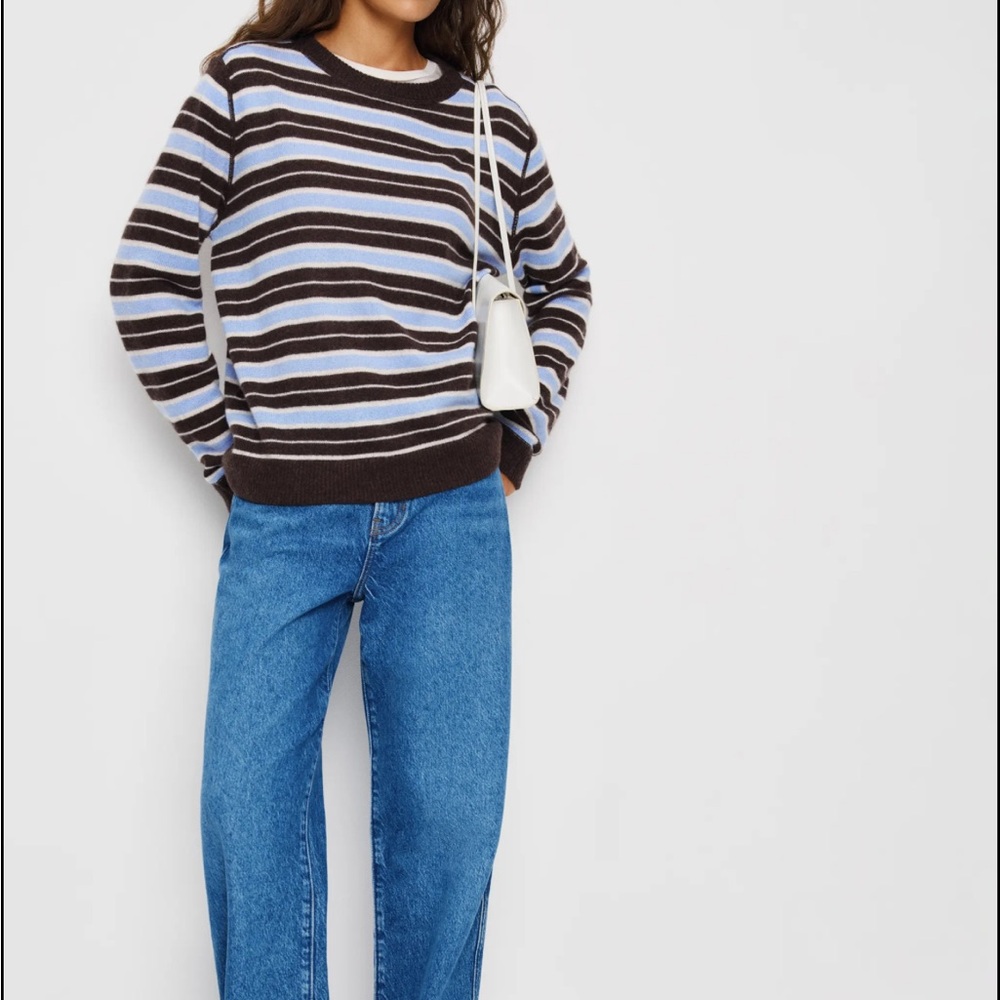 Reformation Striped Cashmere Boyfriend Sweater